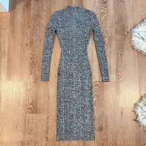 H&M minimalist heather grey bodycon sweater ribbed maxi dress 
Size XS